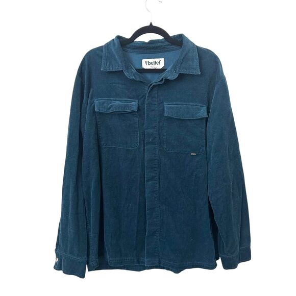 BELIEF NYC Corduroy Button Down Shirt Large - Picture 1 of 5